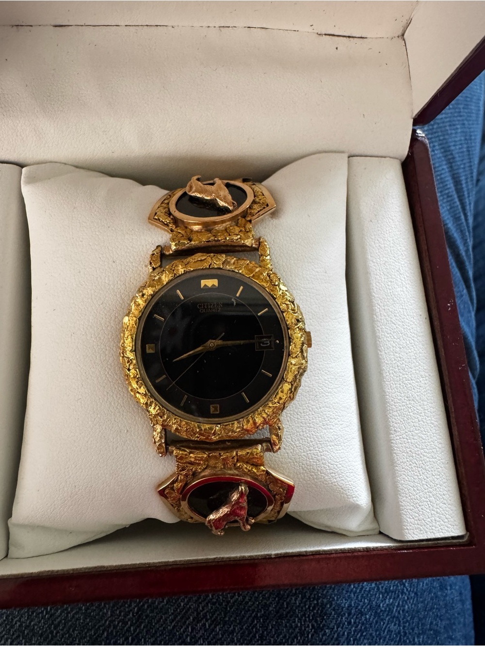 Citizen Gold-Tone Men's Watch with Black Dial - Vintage Alaskan Gold Nugget - Picture 2 of 9